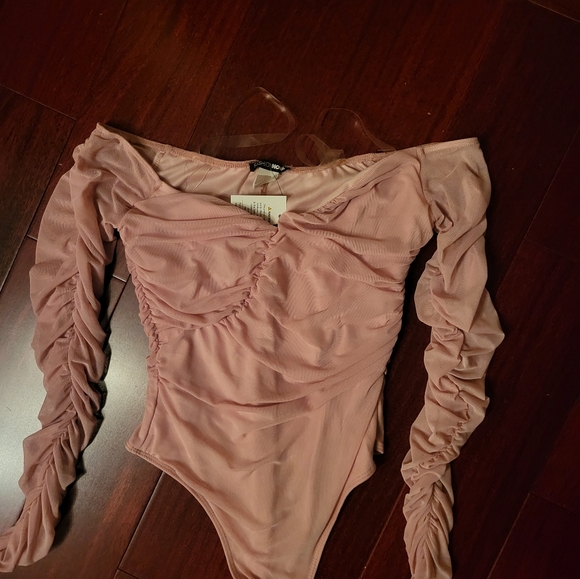 Nwt A Hot Mesh Mauve Bodysuit - Picture 7 of 11
